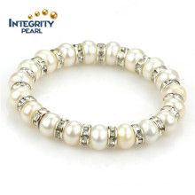 9mm a Button White Freshwater Pearl Bracelet